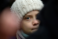 Greta Thunberg, protesting in Brussels this month