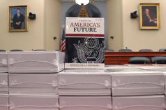  Copies of President Trump’s FY2021 budget are shown after being delivered to the House Budget Committee on February 10, 2020, in Washington, DC. Mark Wilson/Getty Images 