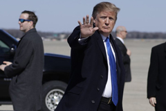 President Donald Trump walks to board Air Force One for a trip to Vietnam to meet with North Korean leader Kim Jong Un, Feb. 25, 2019, at Joint Base Andrews, Maryland.