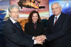 Left to right: Joshua "Shiki" Shani, CEO of Lockheed Martin Israel; Deanna Rockefeller, Lockheed Martin Global Science and Technology Portfolio manager; and David Dolev, assistant director of MISTI and managing director of MISTI’s programs in Israel.  Image: Sivan Farag