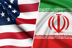 US-Iran flags