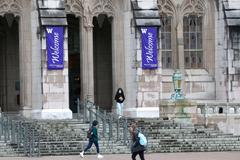 Students at the University of Washington in Seattle on March 6, the last day of in-person classes. Foreign students are worried that new Trump administration policies will make it difficult for them to remain in the country while attending college. (Karen Ducey/Getty Images)