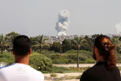 Smoke from Israeli airstrikes near Tyre, Lebanon.