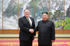 Kim Jong Un met with Secretary of State Mike Pompeo in Pyongyang on Sunday.