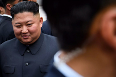 North Korea’s leader Kim Jong Un walks to a meeting with President Donald Trump in the Demilitarized Zone on June 30, 2019, in Panmunjom, South Korea. Brendan Smialowski/AFP/Getty Images