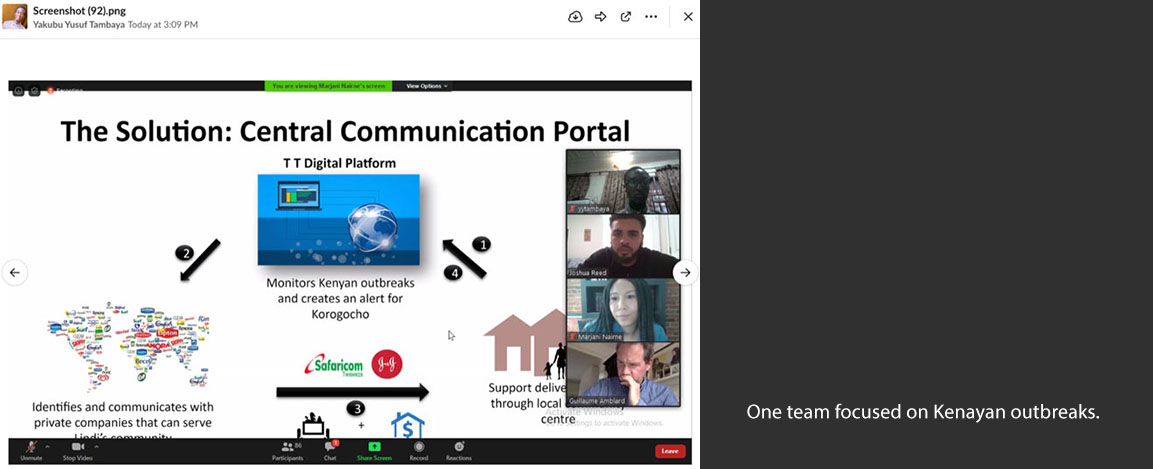 Screen shot of team working on Kenyan outbreaks
