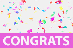 Congrats with confetti background