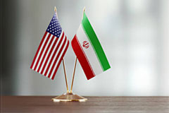 US Iran flags