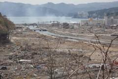 View of Minami-Sanriku after the tsunami