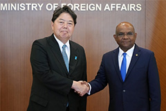  Mr. HAYASHI Yoshimasa, Minister for Foreign Affairs of Japan and H.E. Abdulla Shahid, Minister of Foreign Affairs of the Republic of Maldives